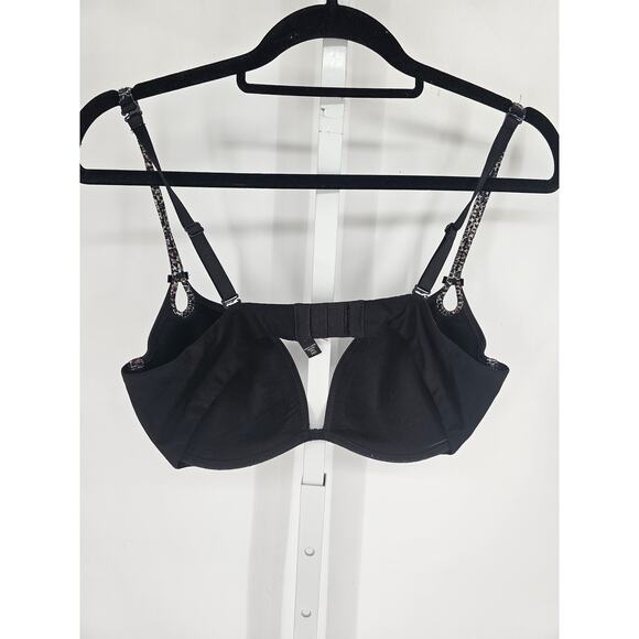 Sexy Little Things by Victorias Secret Sz 36D Padded Push Up Bra Black Leopard - Picture 3 of 6